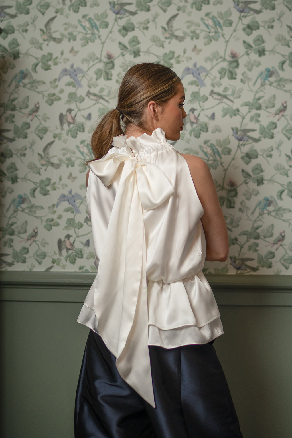 Sienna Sleeveless Frill Silk Blouse