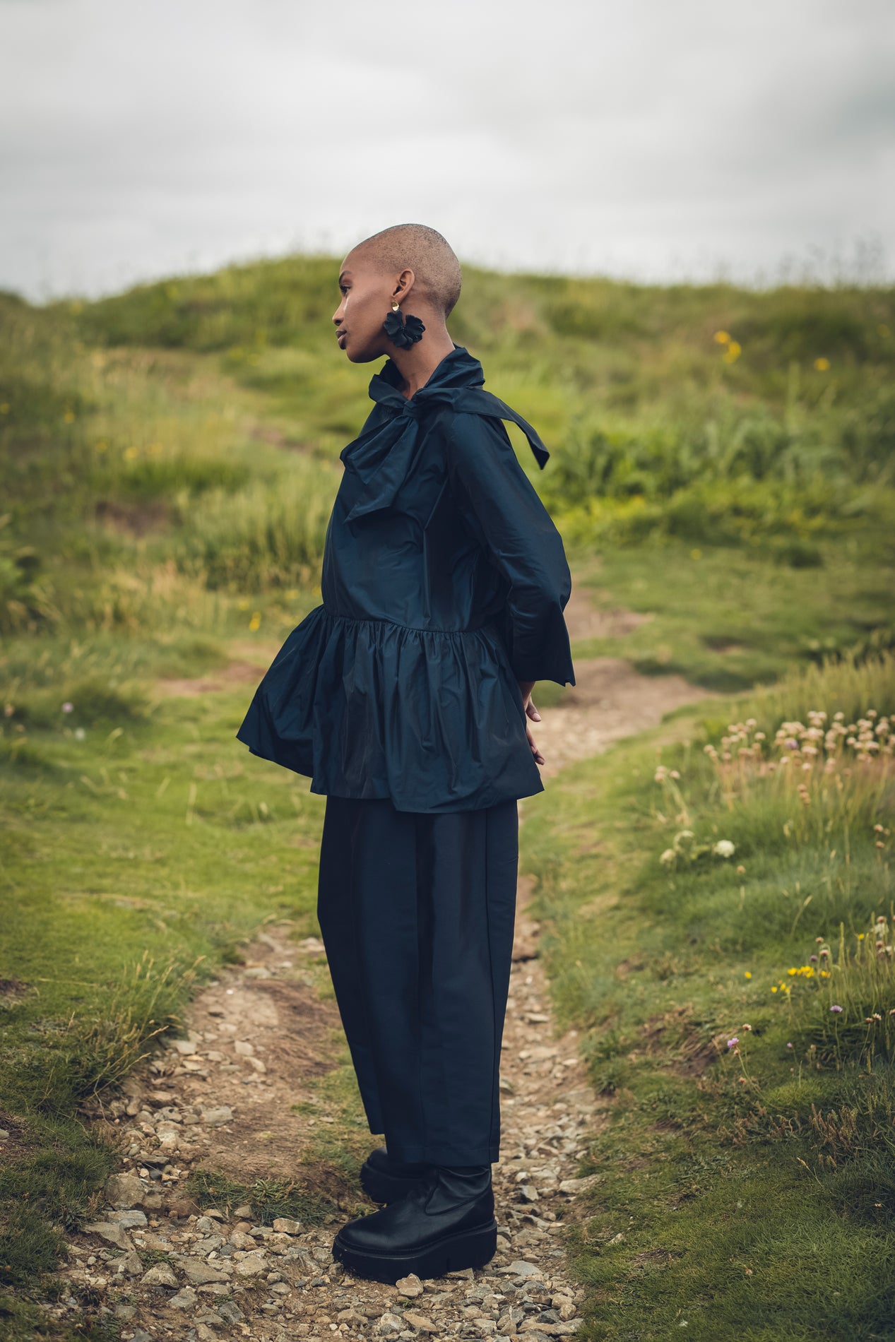 Tide Barrel Leg Trousers Taffeta