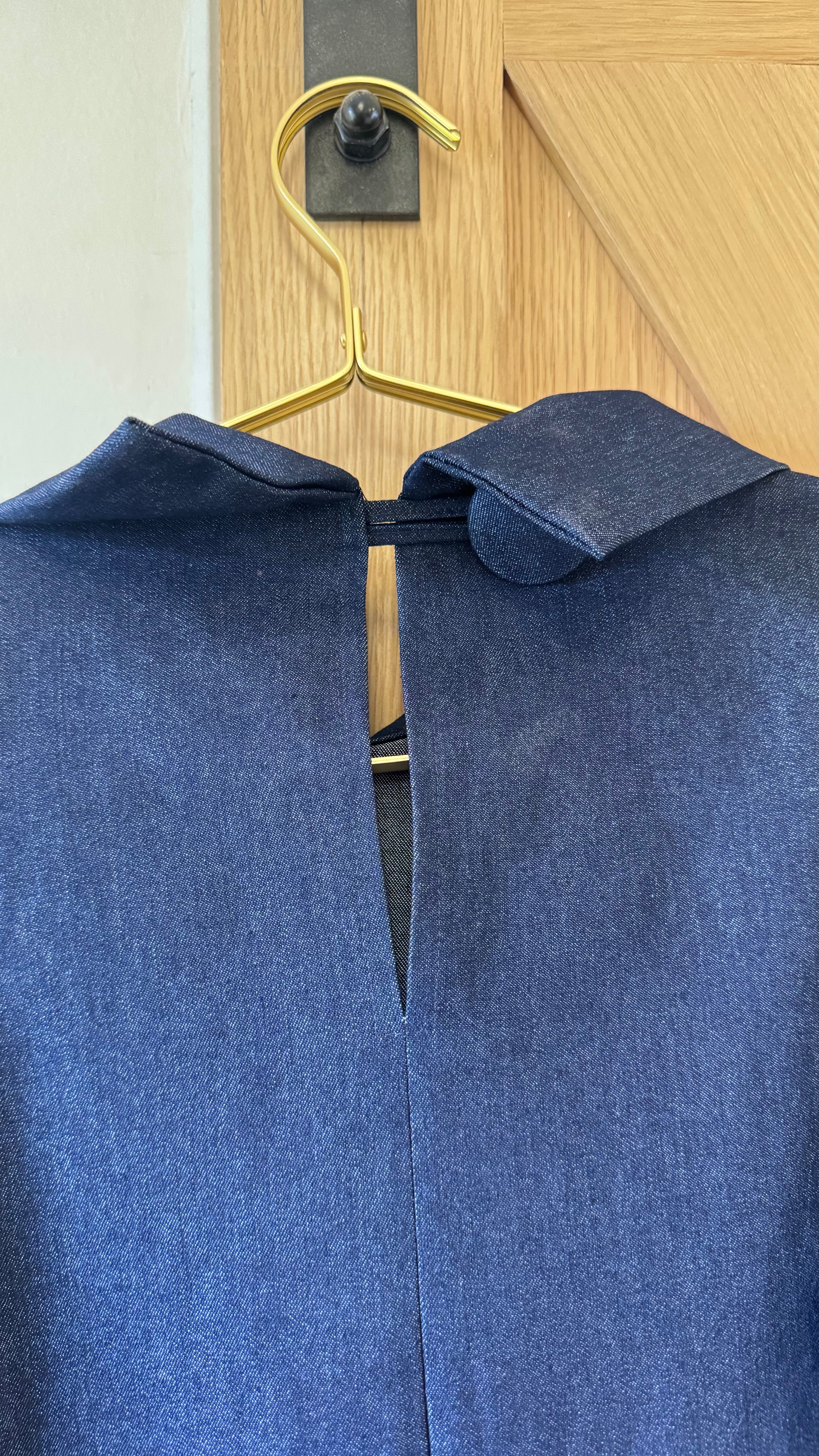 Stone Denim Bow Blouse