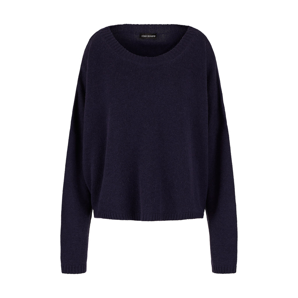 100% Cashmere round neck plain stitch sweater